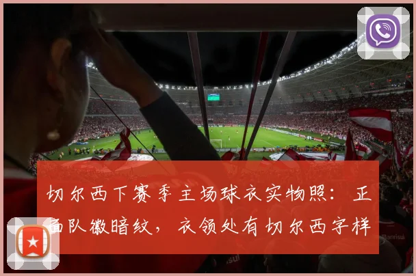 切尔西下赛季主场球衣实物照：正面队徽暗纹，衣领处有切尔西字样